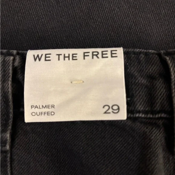 Free People We the Free Palmer Cuffed Jeans in Outer Space (Black) Size 29. NWT - Picture 7 of 12